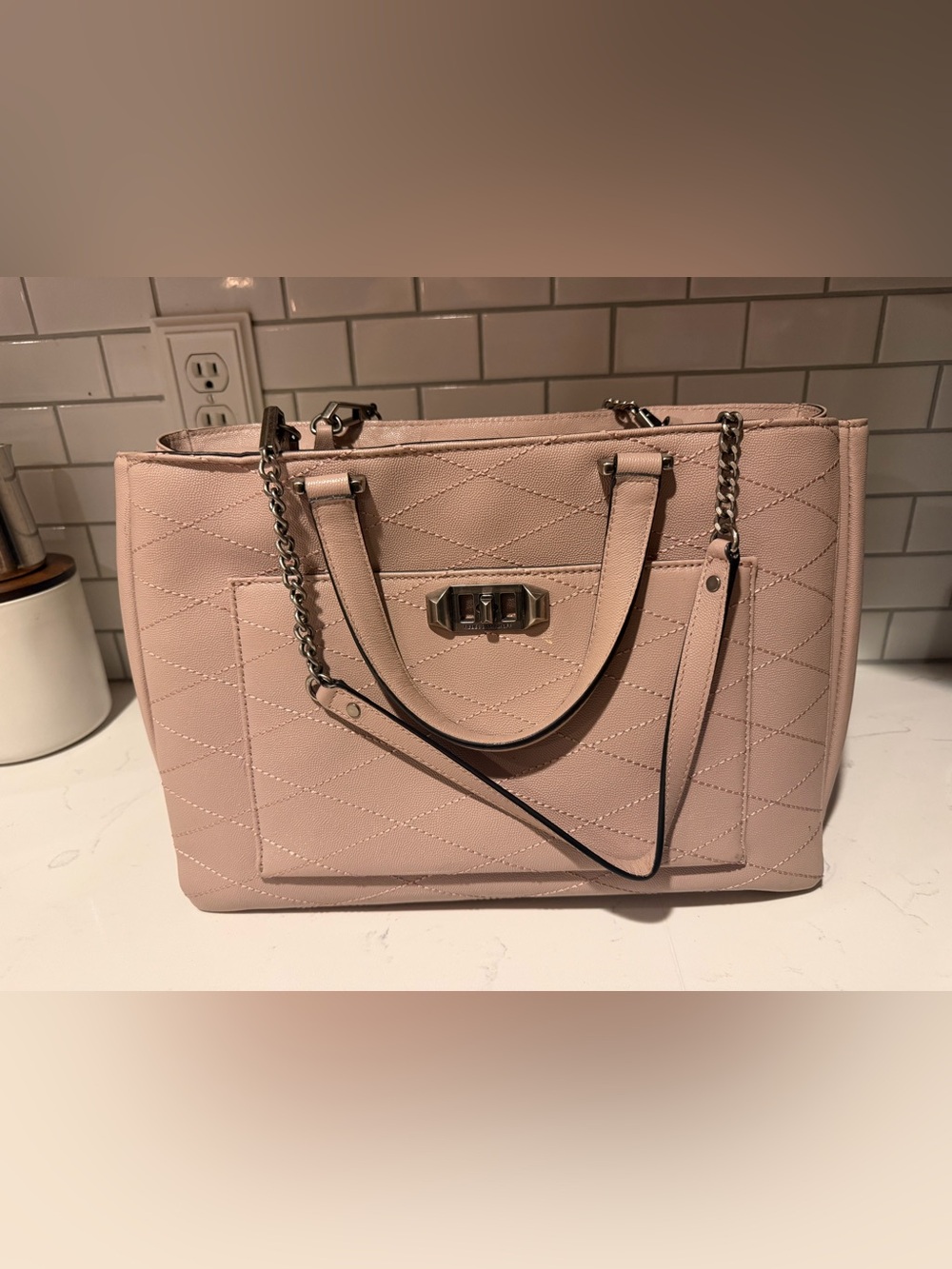 Rebecca Minkoff Quilted Leather Tote Bag in Blush Pink - Chic Everyday Carry